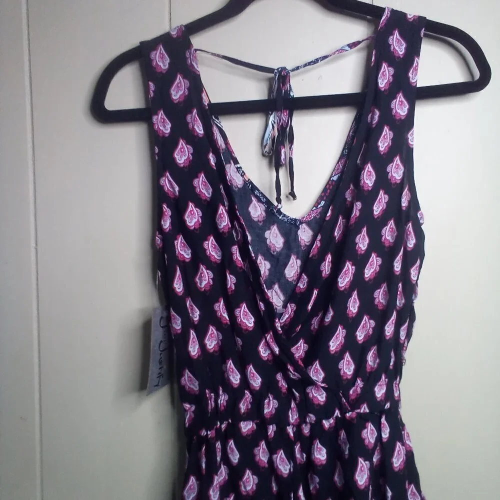 J For Justify Romper Shorts XS Sleeveless Open Back Patterned